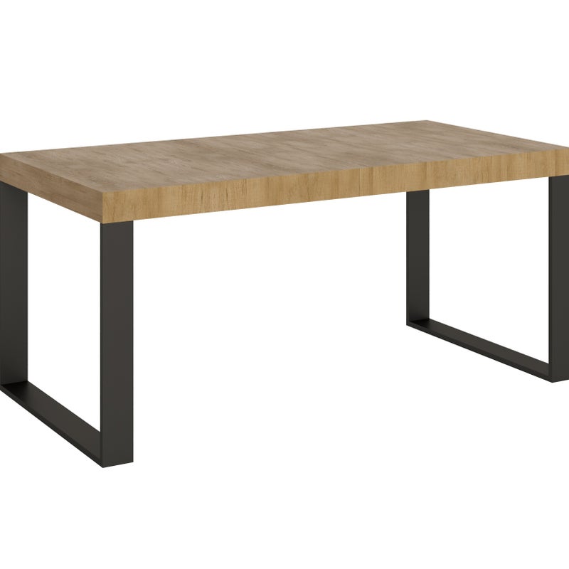 Stół rozkładany 90x180/440 cm Tecno Premium Dąb Naturalny z ramą antracytową