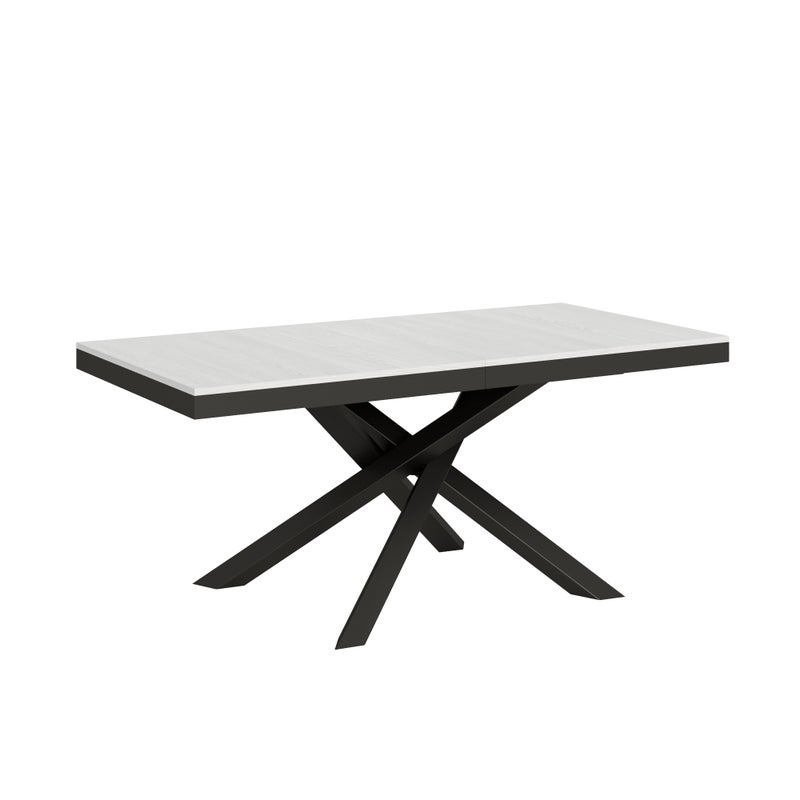 Stół rozkładany Volantis Evolution 90x180/284 cm, biały jesion, rama antracytowa