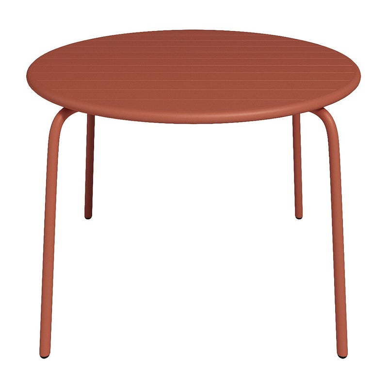 Okrągły metalowy stół ogrodowy śr.110cm - Terakota - MIRMANDE