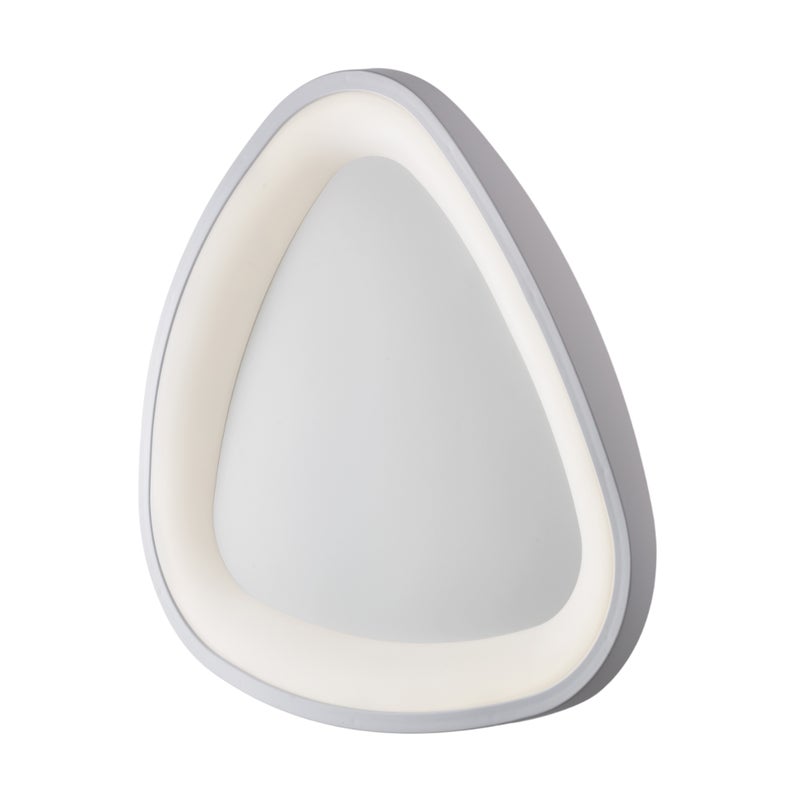 Lampa sufitowa Anna trójkątna z metalu i lakierowanego na biało aluminium ze zintegrowaną diodą LED H.7 Ø50 BL249-P50T