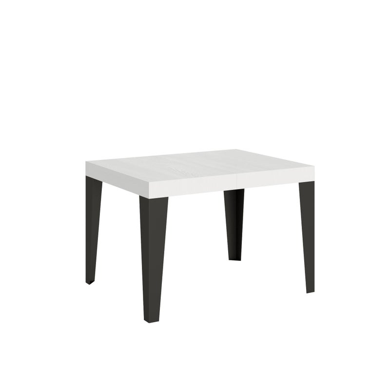 Stół rozkładany 80x120/204 cm Płomień Biały Rama jesionowa Antracyt