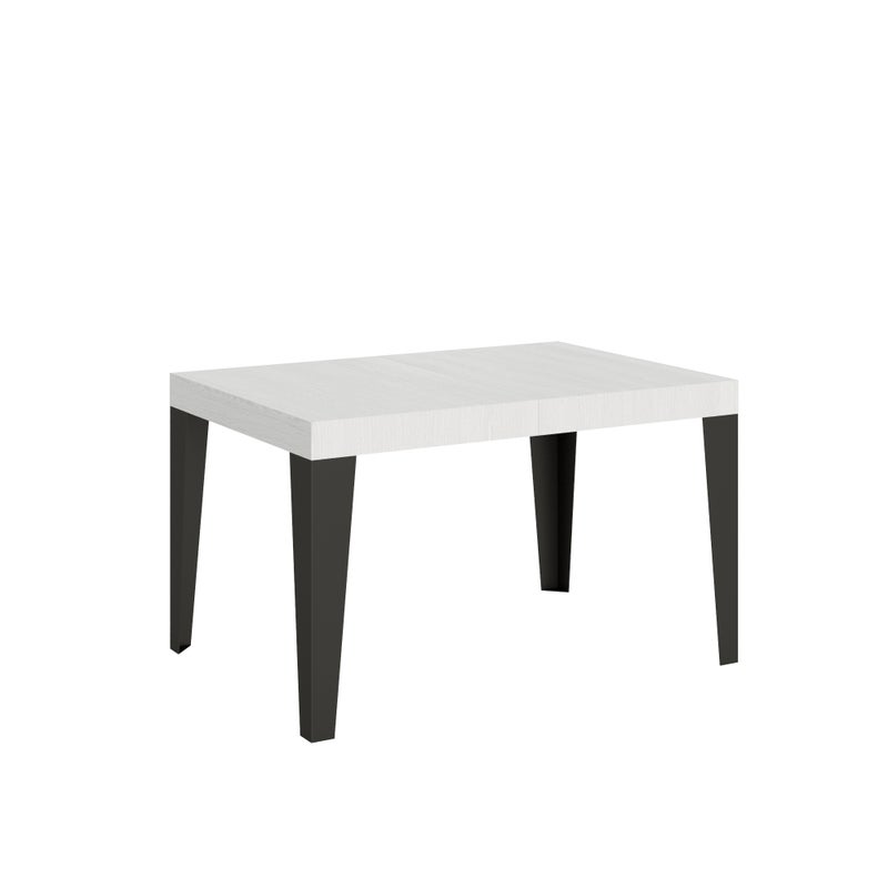 Stół rozkładany 90X120/224 cm Płomień Biały Rama jesionowa Antracyt