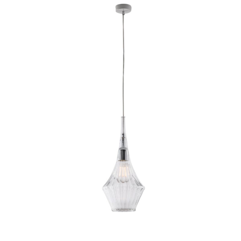 Lampa wisząca Zeus Iron z przezroczystym szkłem Pyrex 1 światło 150 Ø20 BL270-S1-TR