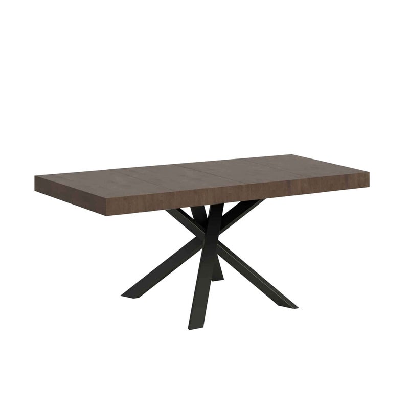 Stół rozkładany Clerk Premium 90x90/194 cm, blat orzechowy, nogi antracytowe