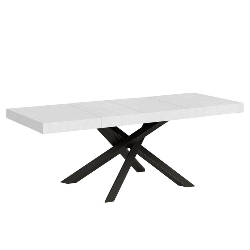 Stół rozkładany 90x160/264 cm Volantis Premium Biały Jesion Stelaż Antracyt