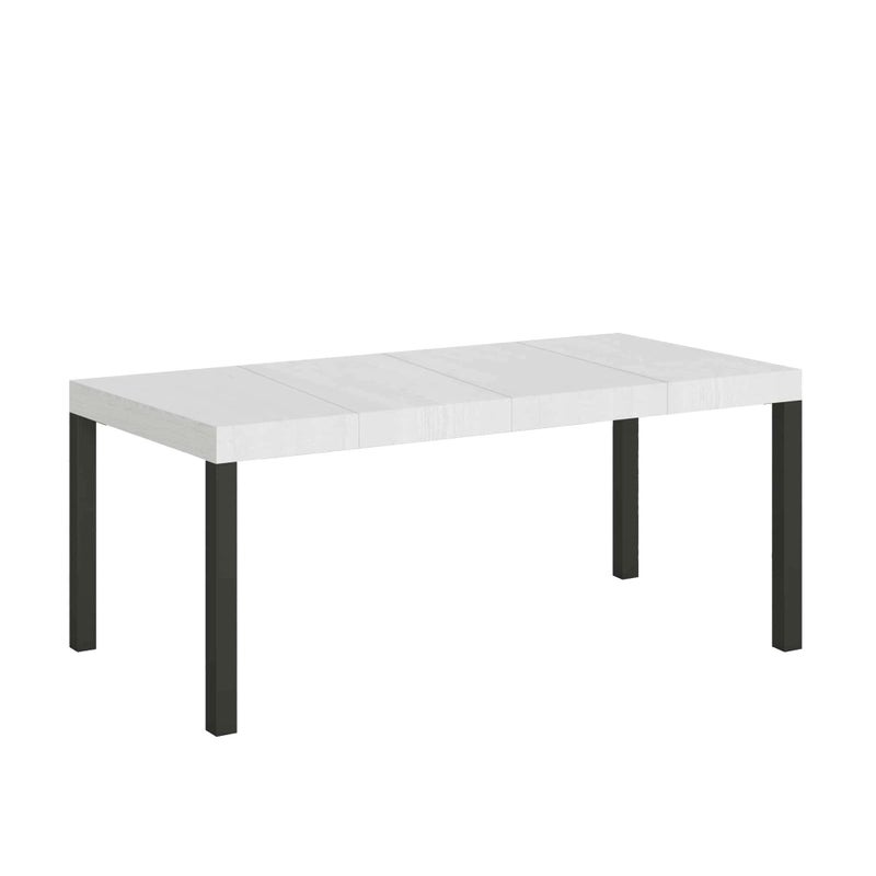Stół rozkładany 90x90/246 cm Everyday Premium Biały Rama jesionowa Antracyt