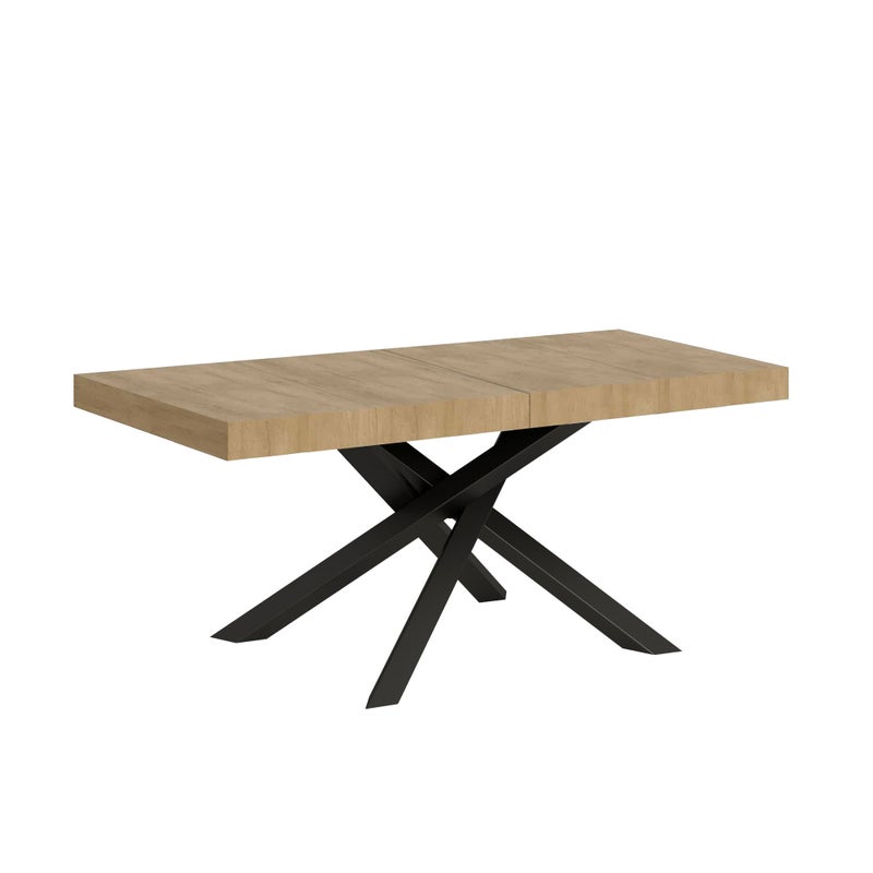 Stół rozkładany 90x140/244 cm Volantis Premium Dąb Natura Antracyt rama