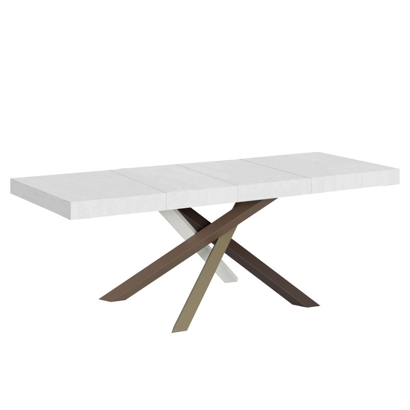 Stół rozkładany 90x160/264 cm Volantis Premium Biały Jesion rama 4/C