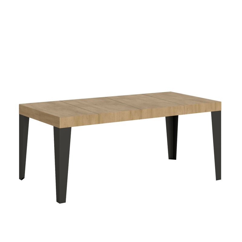 Stół rozkładany 90x90/246 cm Flame Premium rama w kolorze naturalnego dębu antracytowego