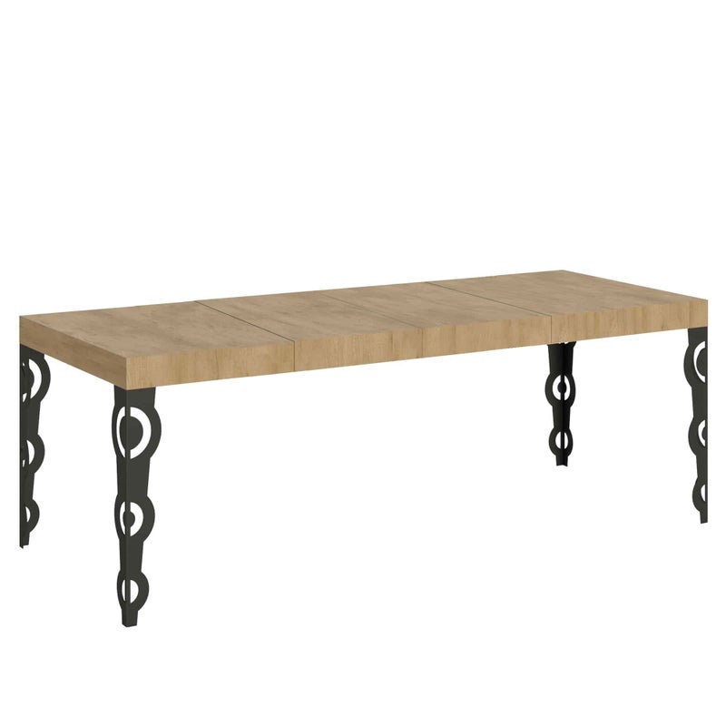 Stół rozkładany 90x180/284 cm Karamay Premium Oak Nature rama Antracyt