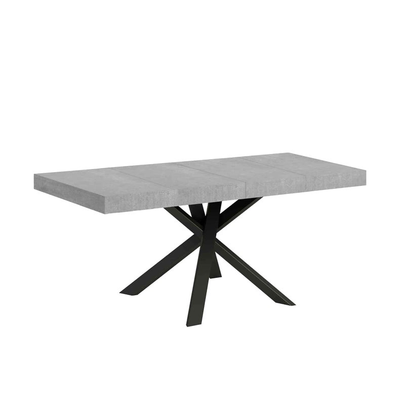 Stół rozkładany Clerk Premium 90x90/194 cm, blat cementowy, nogi antracytowe