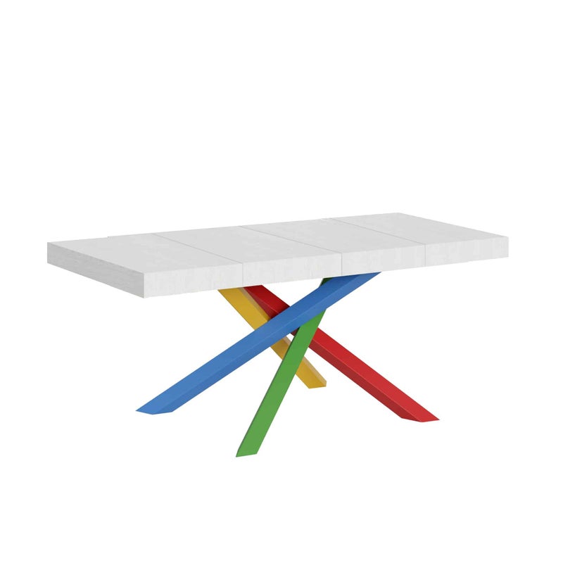 Stół rozkładany 90x140/244 cm Volantis Premium Biały Jesion rama 4/B