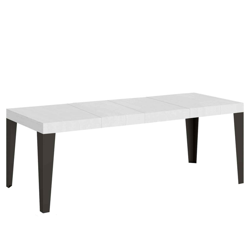 Stół rozkładany 90x180/284 cm Flame Premium Biały Jesion Stelaż Antracyt