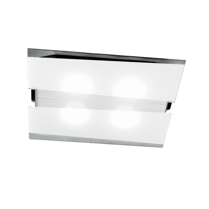 Lampa sufitowa Toplight Mad 4-punktowa z gniazdem E27, chromowana i biała rama, nowoczesny design 70x50x10cm