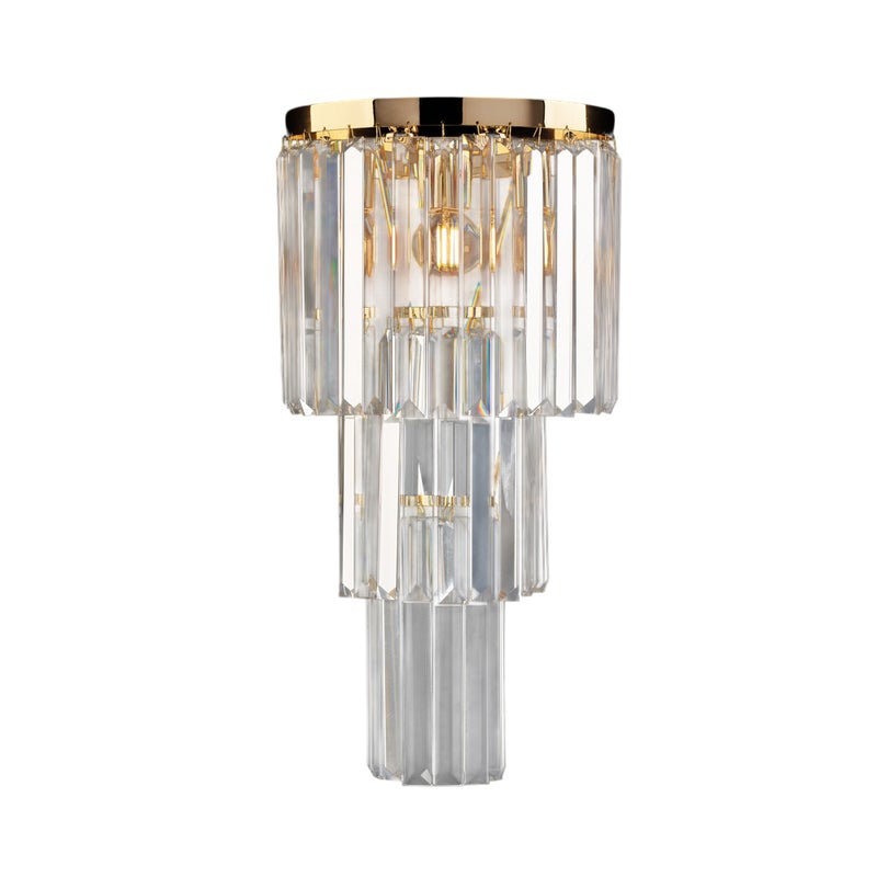 Kinkiet Schubert 2-punktowy z żelaza i złoconego mosiądzu z kryształkami .25 P.13 BL272-AP2-OR