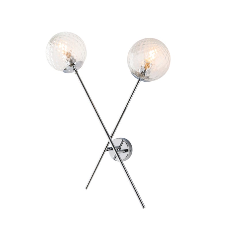 Kinkiet Demetra 2-punktowy z polerowanego chromu, żelazny, .33 P.18 BL279-AP2-CR