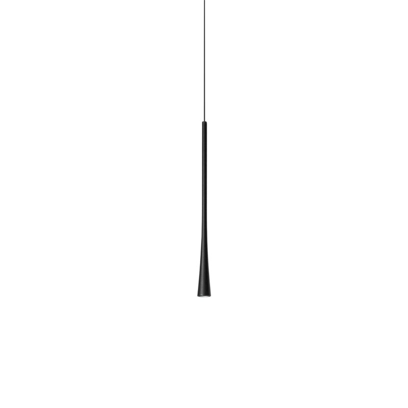 Dafne - Czarna lampa wisząca LED 7W 3000K IP20 - Minimalistyczna lampa sufitowa LED z aluminium - Zasilacz w zestawie - Maksymalna długość 190 cm