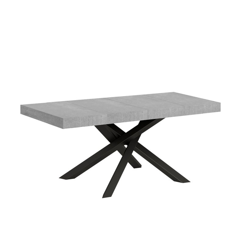 Stół rozkładany 90x140/244 cm Volantis Premium Cement rama Antracyt