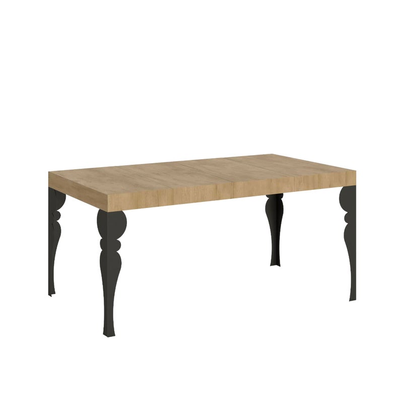 Stół rozkładany Paxon Premium 130/390x90 cm dąb naturalny z nogami w kolorze antracytowym