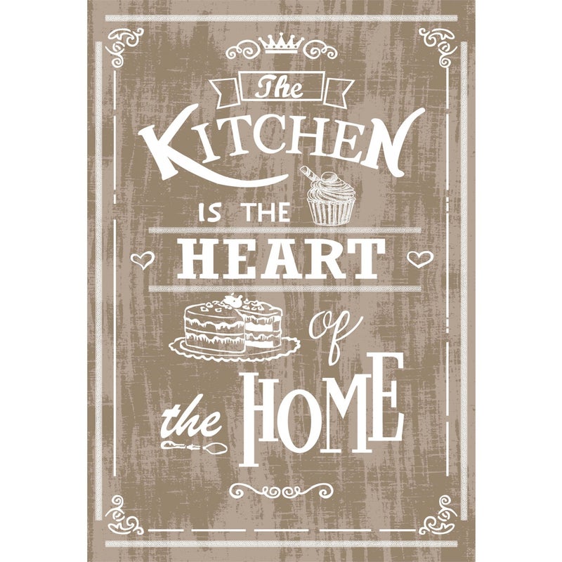 Dywanik kuchenny zmywalny KITCHEN, beżowy, 90x130 cm