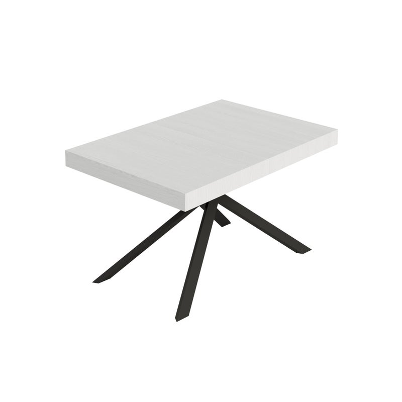 Stół rozkładany Niket 120/380x90 cm nogi biały jesion antracyt