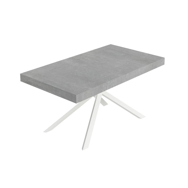 Stół rozkładany Niket 160/420x90 cm nogi betonowe białe