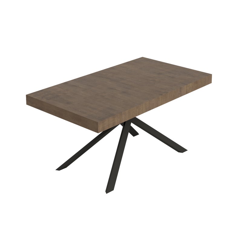 Stół rozkładany Niket orzechowy 160/264x90 cm z nogami w kolorze antracytowym