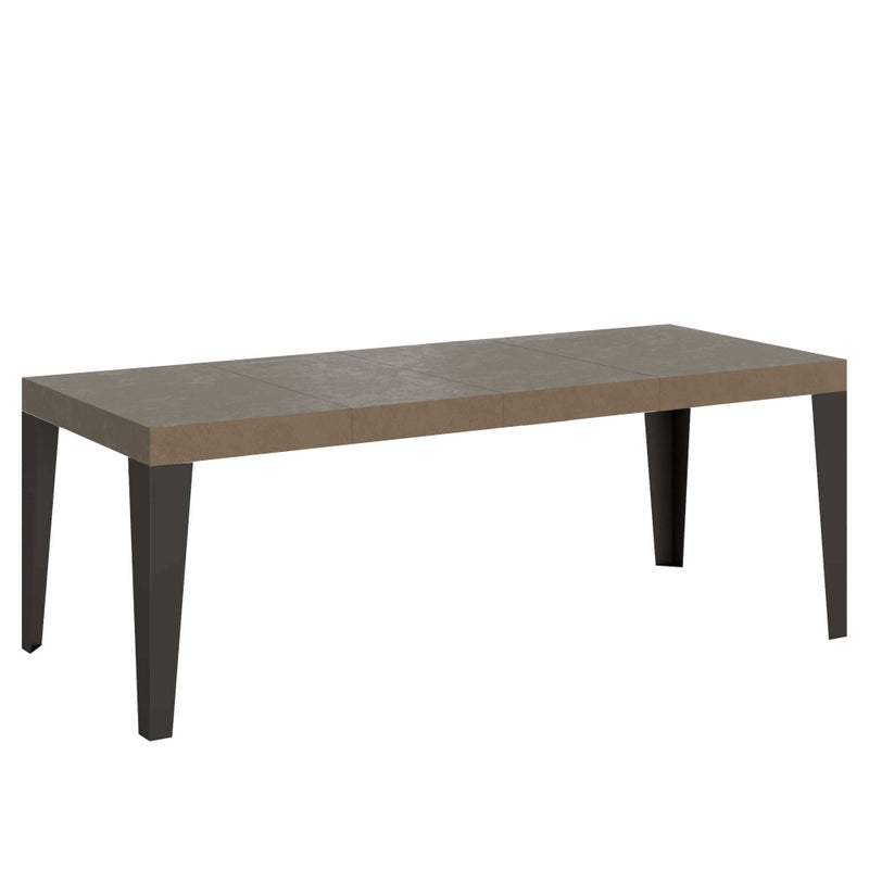 Stół rozkładany 90/246x90 cm Flame Premium w kolorze gołębiej szarości z nogami w kolorze antracytowym