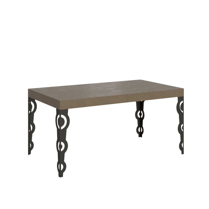 Stół rozkładany Karamay 160/420x90 cm, gołębia szarość, nogi antracytowe