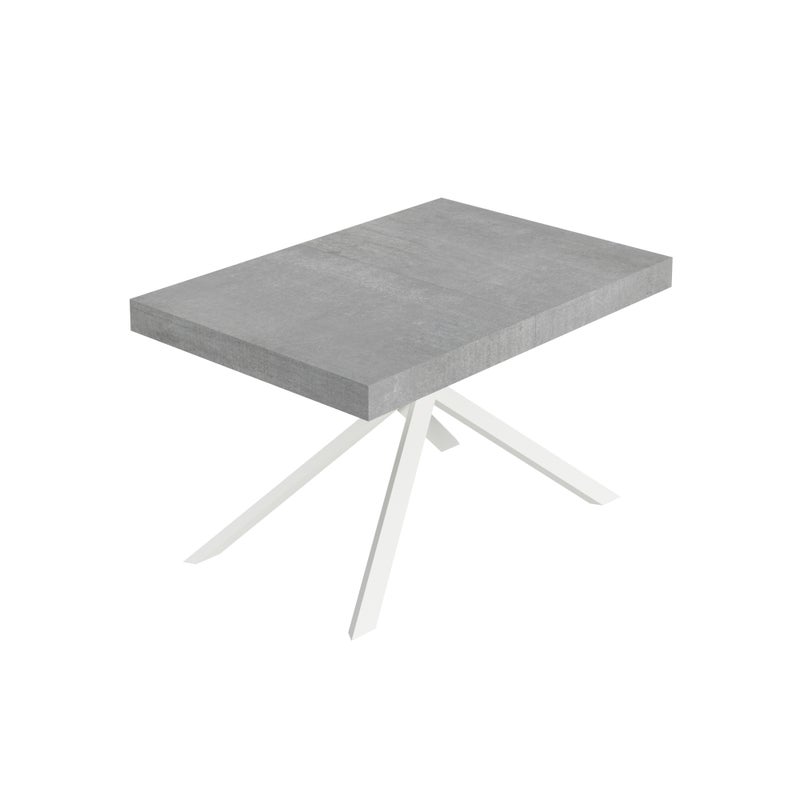 Stół rozkładany Niket 130/390x90 cm nogi betonowe białe
