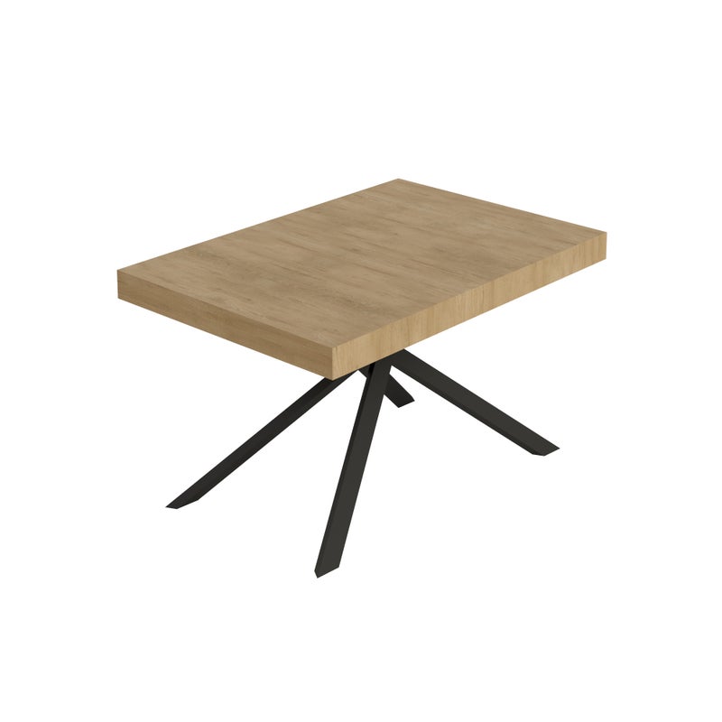 Stół rozkładany Niket 140/244x90 cm dąb naturalny z nogami w kolorze antracytowym