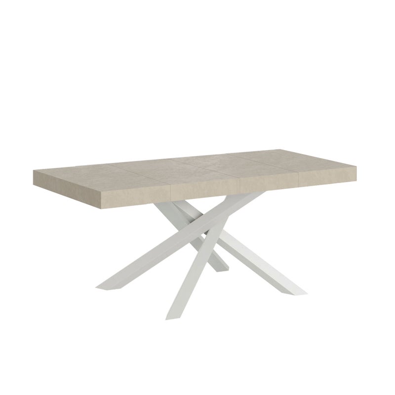 Stół rozkładany Volantis Premium Cashmere 90x120/380 cm, biała rama