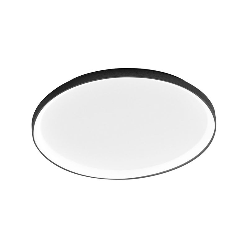 Krizia - ściemnialna lampa sufitowa LED 60W - 5300lm, ciepłe światło 3000K, dyfuzor opalowy, czarne aluminium, średnica 60 cm, IP20, nowoczesny design