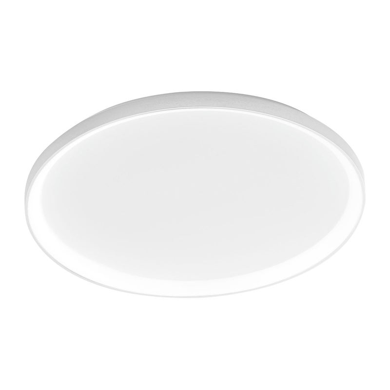 Krizia lampa sufitowa LED 80 W, ściemnialna, 5800 lm, ciepłe światło 3000 K, opalowy dyfuzor, satynowe białe aluminium, Ø70 cm