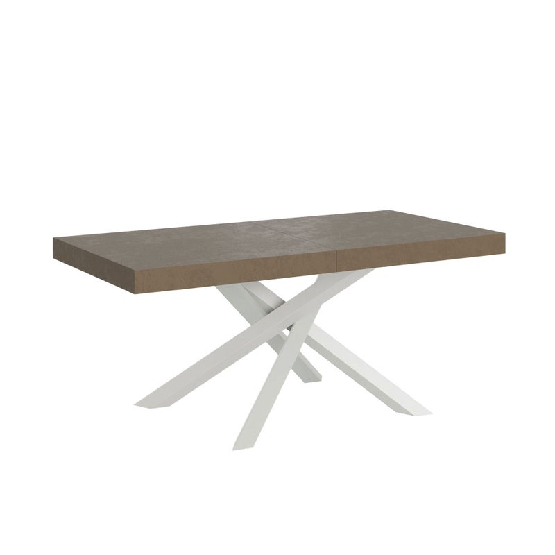 Stół rozkładany Volantis w kolorze gołębiej szarości 200/304x90 cm z białymi nogami