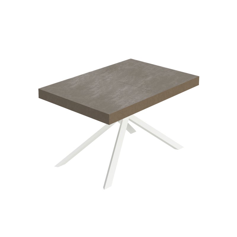 Stół rozkładany Niket gołębioszary 120/380x90 cm z białymi nogami