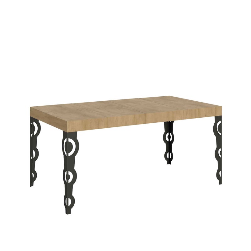Stół rozkładany Karamay Premium 120/380x90 cm nogi w kolorze naturalnego dębu antracytowego