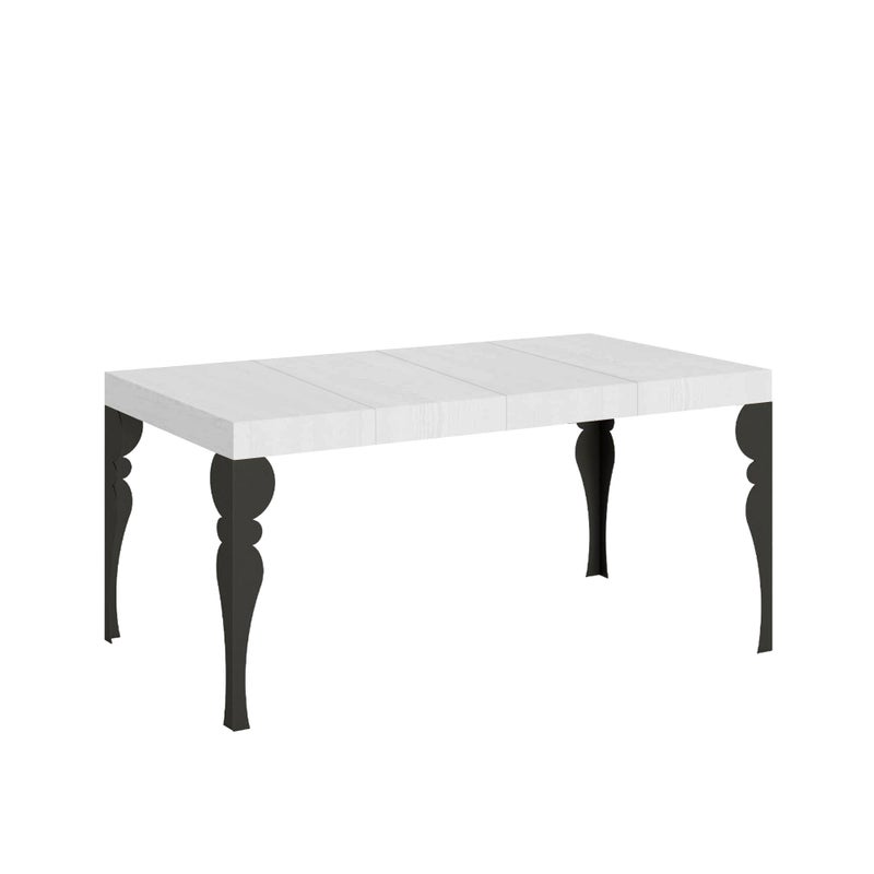 Stół rozkładany Paxon Premium 120/380x90 cm, nogi biały jesion antracyt