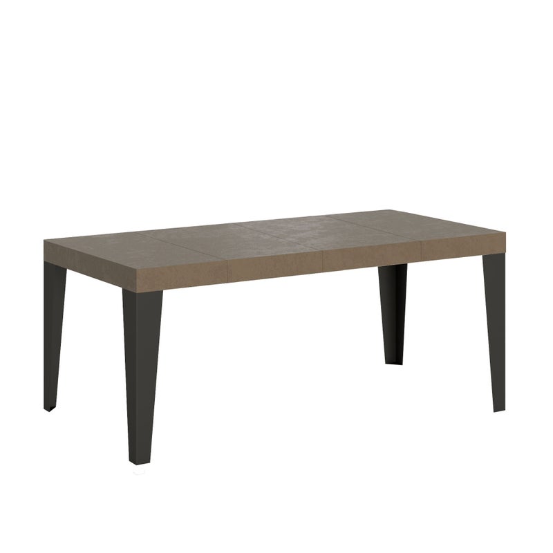 Stół rozkładany Flame Premium 120/380x90 cm w kolorze gołębiej szarości z nogami w kolorze antracytowym