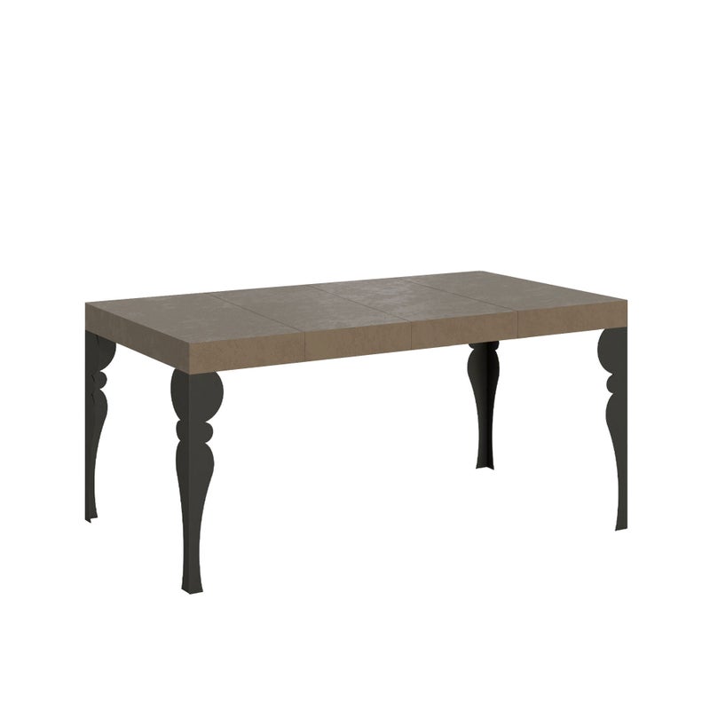 Stół rozkładany Paxon Premium 120/380x90 cm w kolorze gołębiej szarości z nogami w kolorze antracytowym