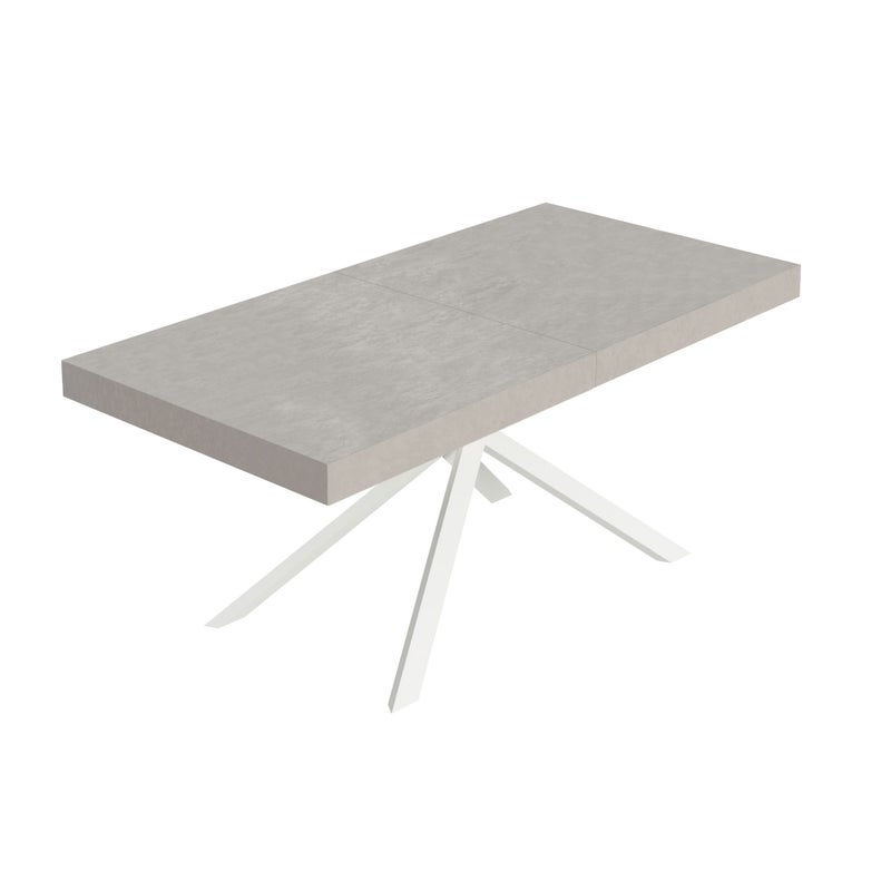 Stół rozkładany Niket kaszmirowy 180/440x90 cm z białymi nogami