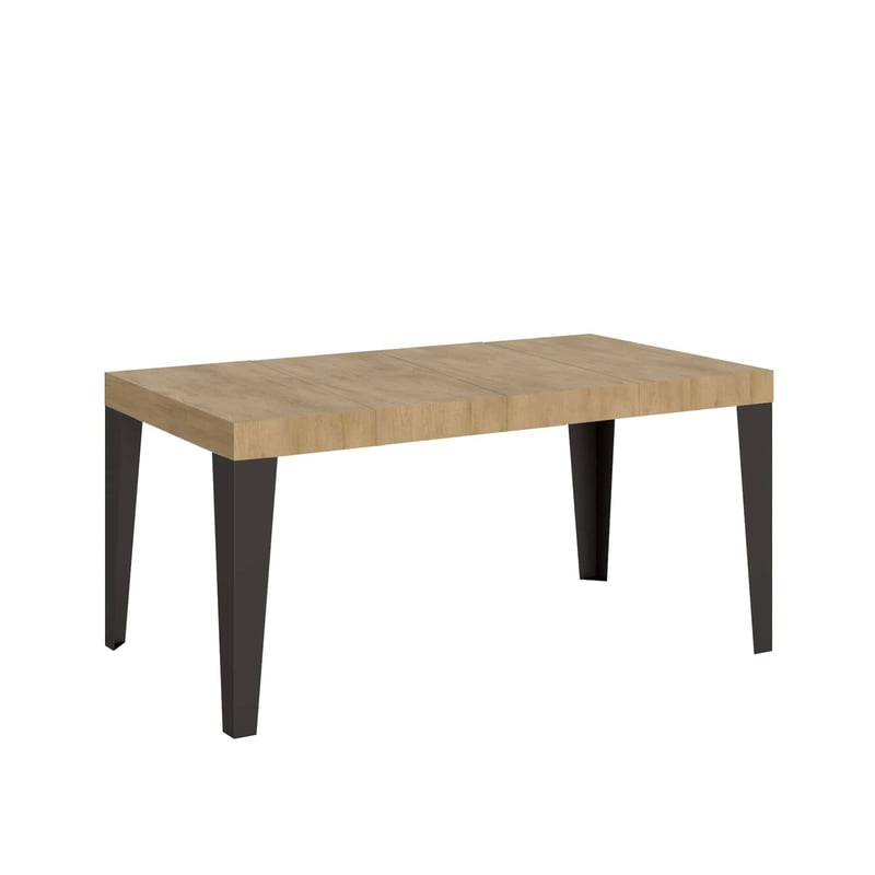 Stół rozkładany 120/380x90 cm Flame Premium dąb naturalny z nogami w kolorze antracytowym