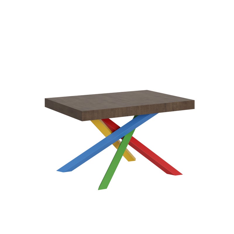 Stół rozkładany 120/380x90 cm Volantis orzech nogi wielokolorowe 4/B
