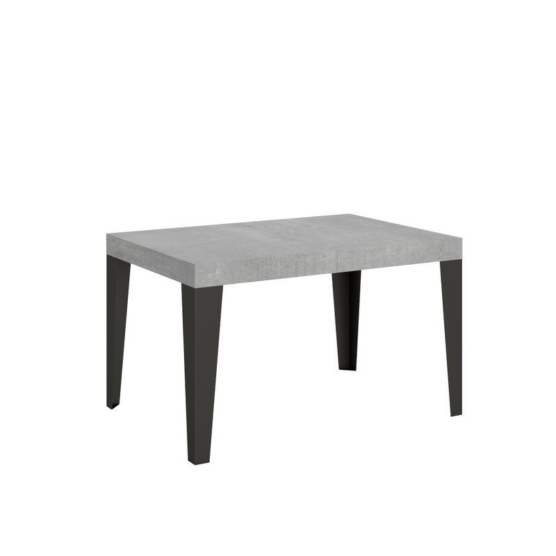 Stół rozkładany 120/380x90 cm Beton płomienisty z nogami w kolorze antracytowym