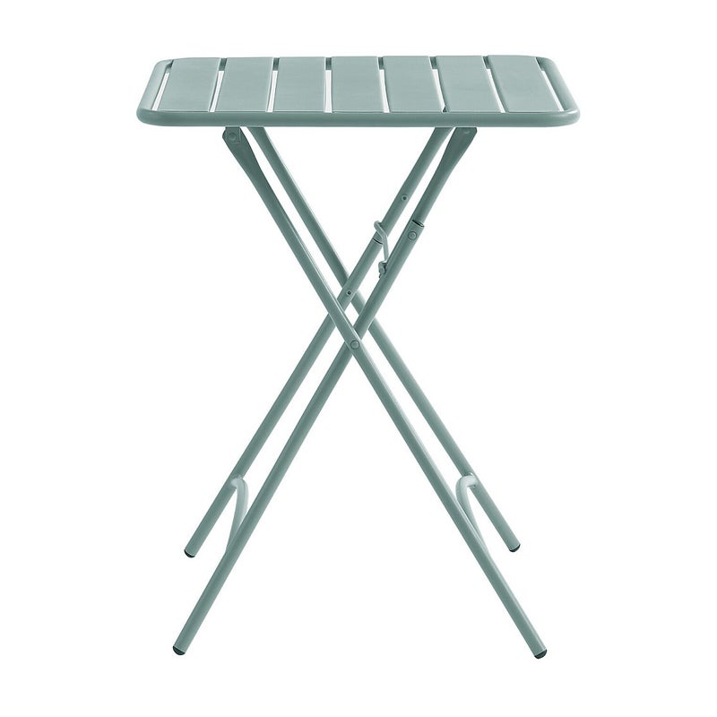 Stolik ogrodowy kwadratowy składany o szer. 60 cm z metalu - Migdałowa zieleń - MIRMANDE marki MYLIA