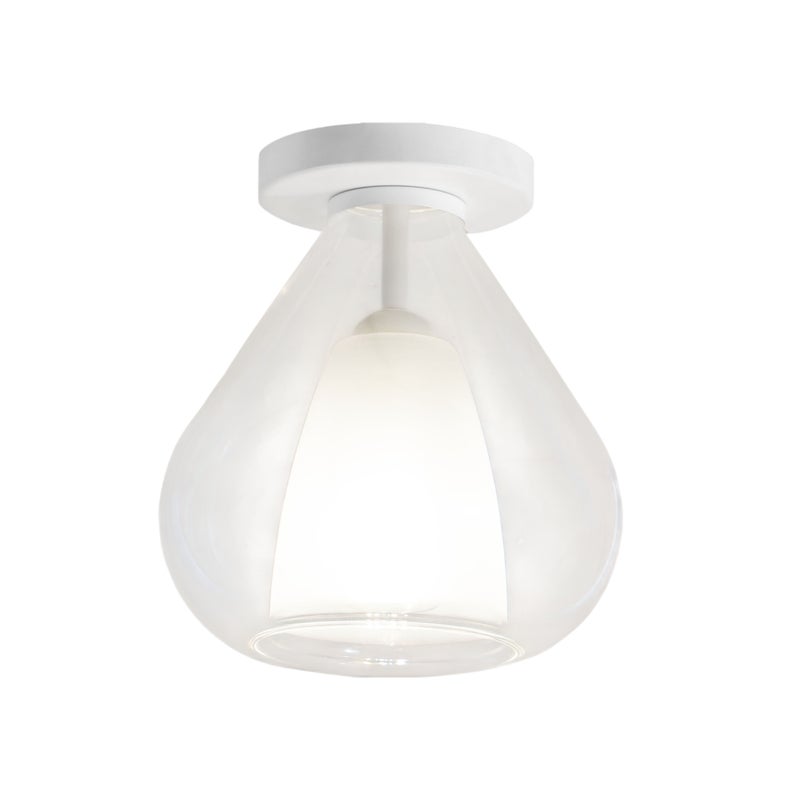 Lila - Okrągła lampa sufitowa śr. 20 cm Fabas Luce - Kinkiet z żarówką LED E27 MAX 40W - Przezroczysta