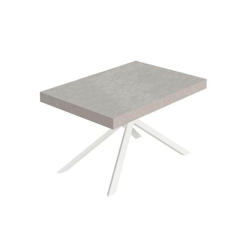 Stół rozkładany Niket kaszmirowy 120/204x80 cm z białymi nogami