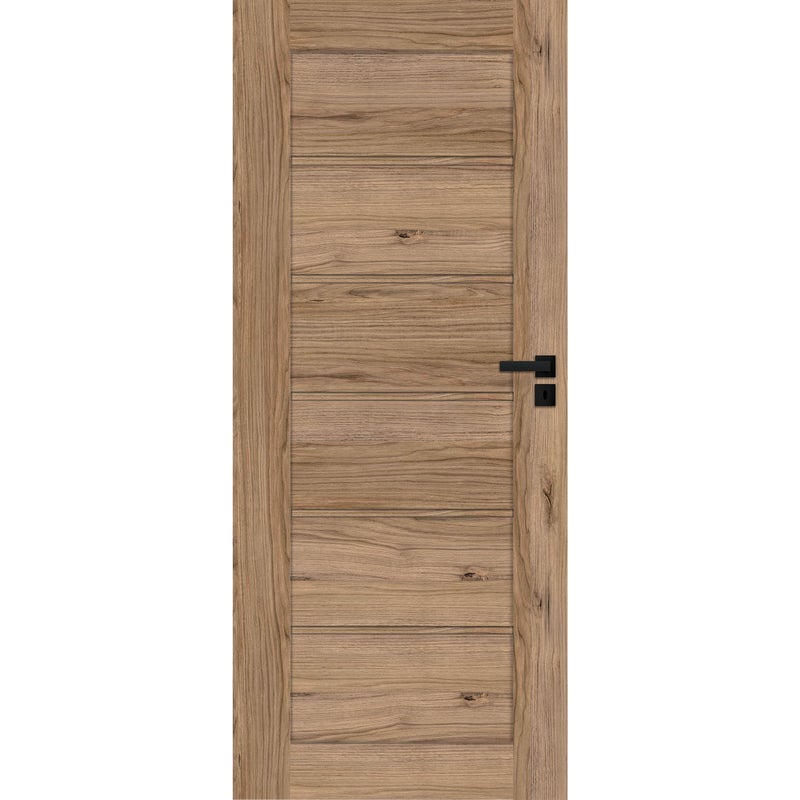 Drzwi wewnętrzne bezprzylgowe 80 lewe pełne Vesu dąb jesienny