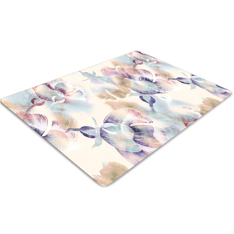 Mata winylowa pod krzesło, Wzór kwiatowy drewniane deski 120x90 cm – Tulup