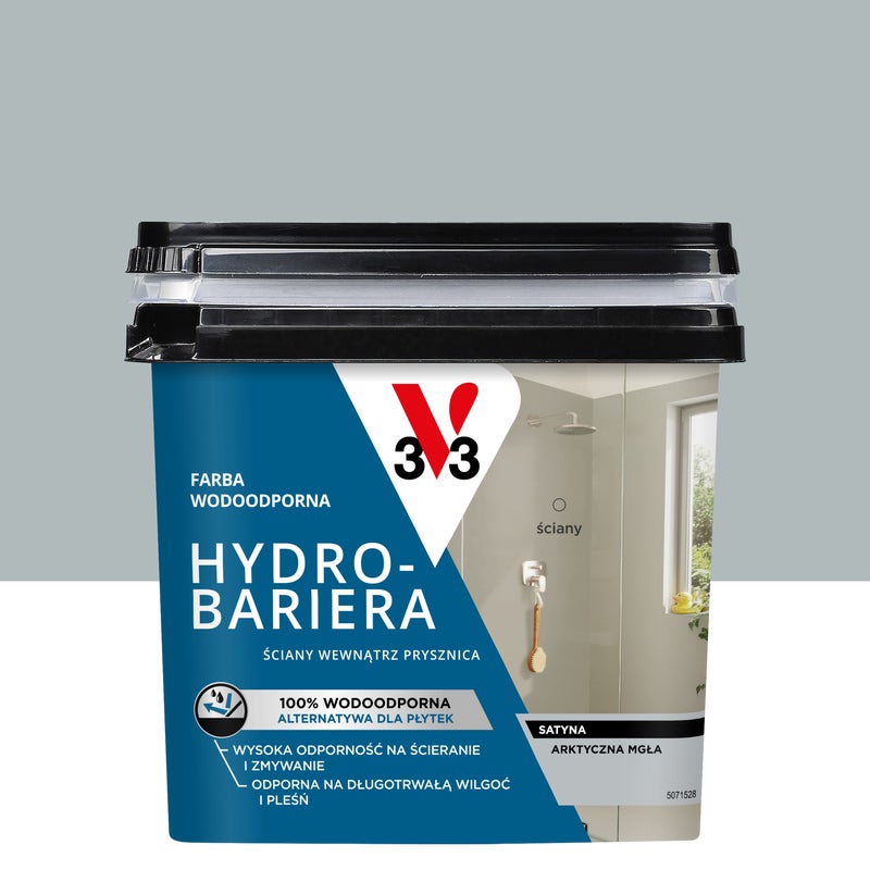 Farba wodoodporna Hydrobariera 0.75 l Arktyczna mgła Satynowy V33